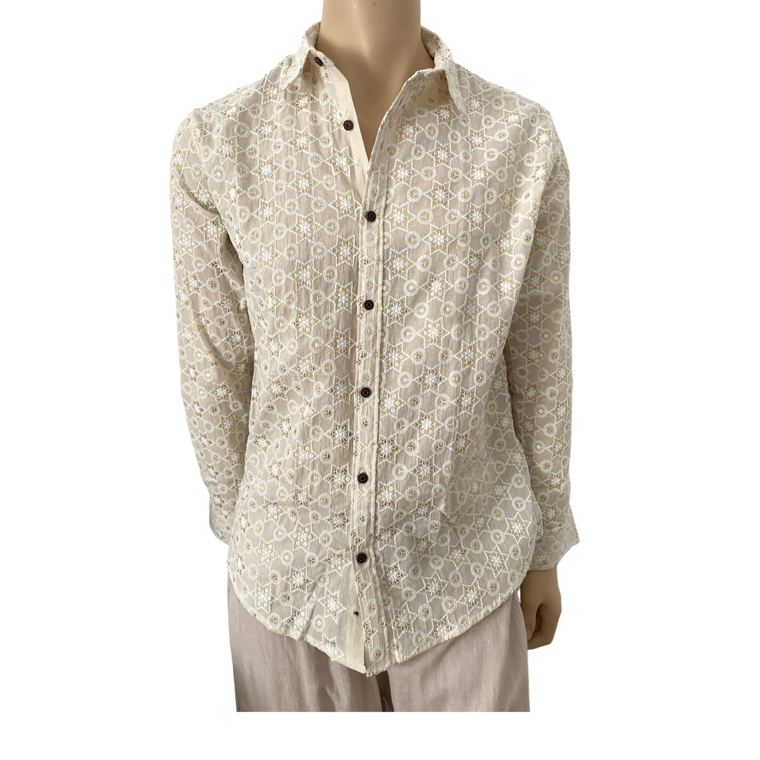 GIANIN - Vente Chemise à col boutonné – homme - Chemises en dentelle brodée pour hommes4