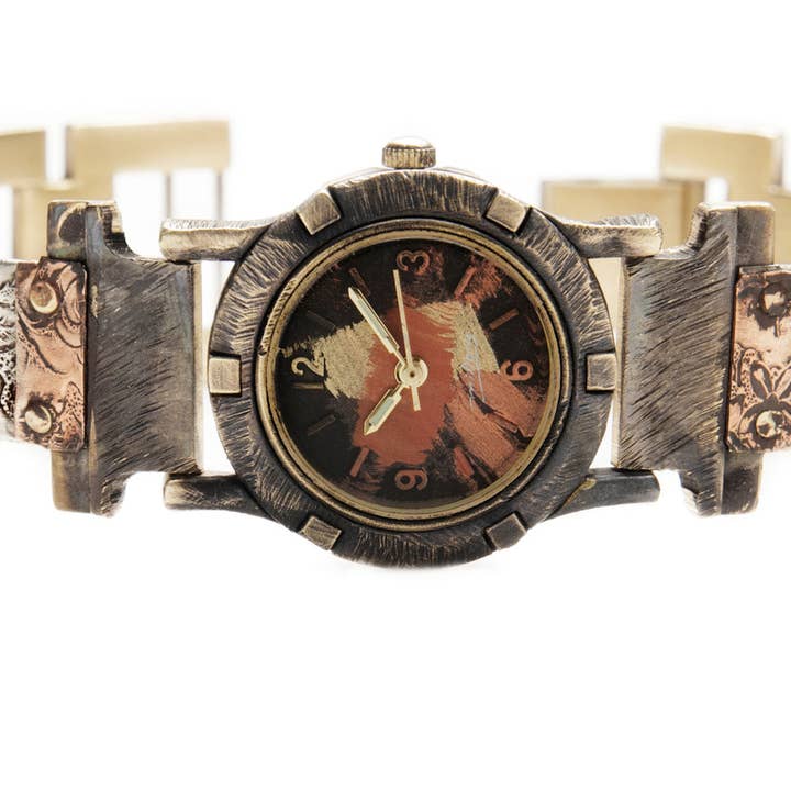 Floral en argent et cuivre - Étroit pour la vente par Watchcraft