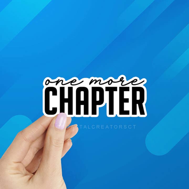 One More Chapter Bookish Laptop Kindle Bottle Sticker for wholesale by Coastal Creators of Connecticut