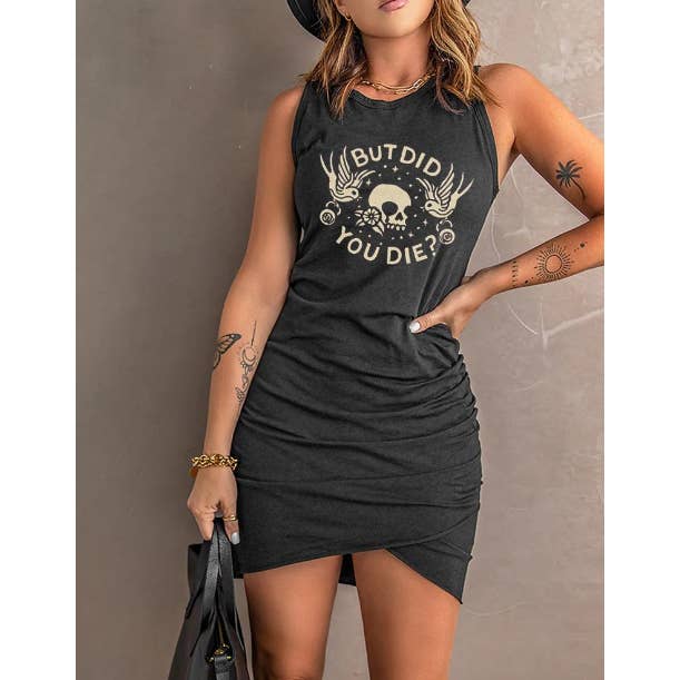 Ma sei morto? Abito tubino sexy con stampa a teschio per la vendita all'ingrosso da parte di Tourtiwi
