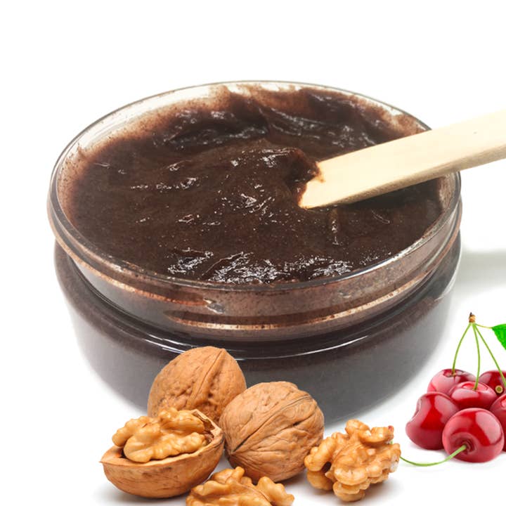 sesioMWorld - M·O·I Professional - Venta al por mayor Exfoliante corporal - Exfoliante natural Cereza y Cáscara de Nuez Fuerte 250ml0