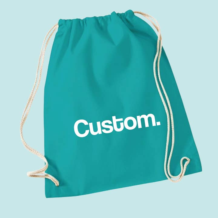 Egen text bomullsgymsäck i retrostil för wholesale av Lovetree Design