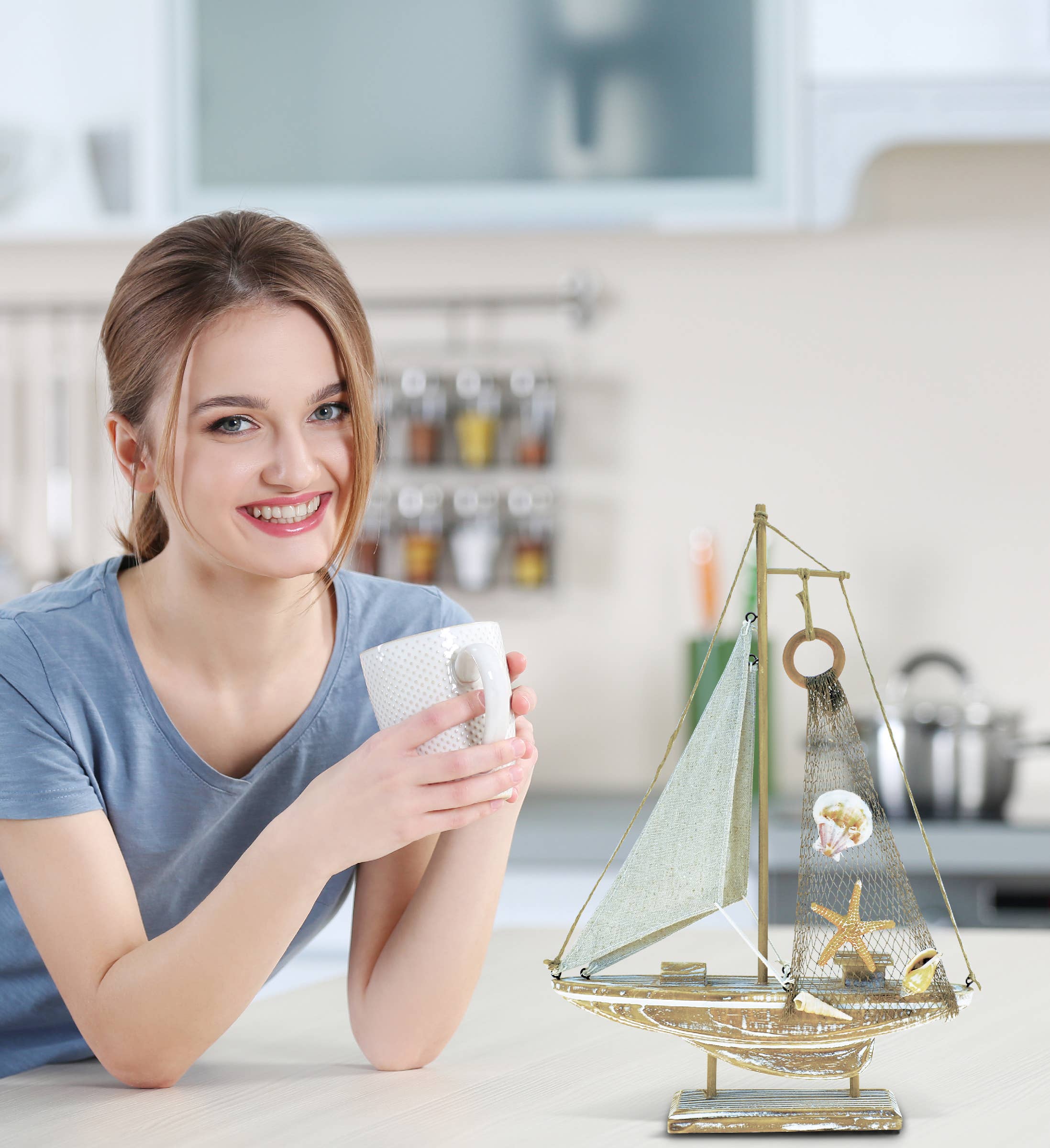 Cota Global - Wholesale Decorative Figurine - Nautical Décor - Baja Haven Sailboat3