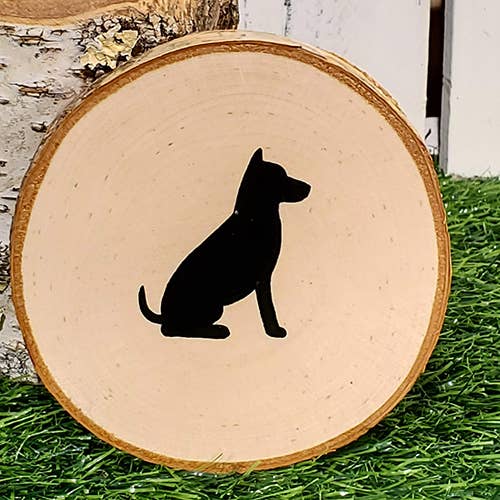 Painted Dog Birch Tree Coaster for wholesale by Abnormal Creations