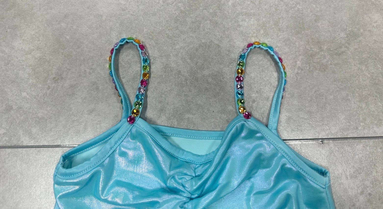 Ellie and Mila - Vente Ensemble haut et jupe – enfant - Ensemble jupe-short bleu métallisé9