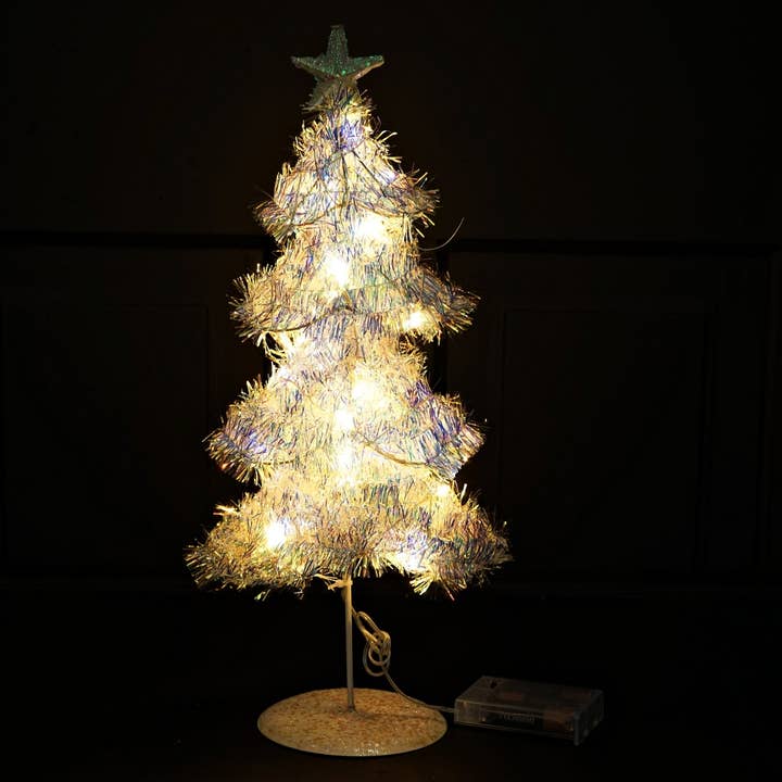 Holiday Depot Inc. - Wholesale Christmas Decoration - M32719-Lighted fancy tinsel fairy tree w. 20 LED Lights1