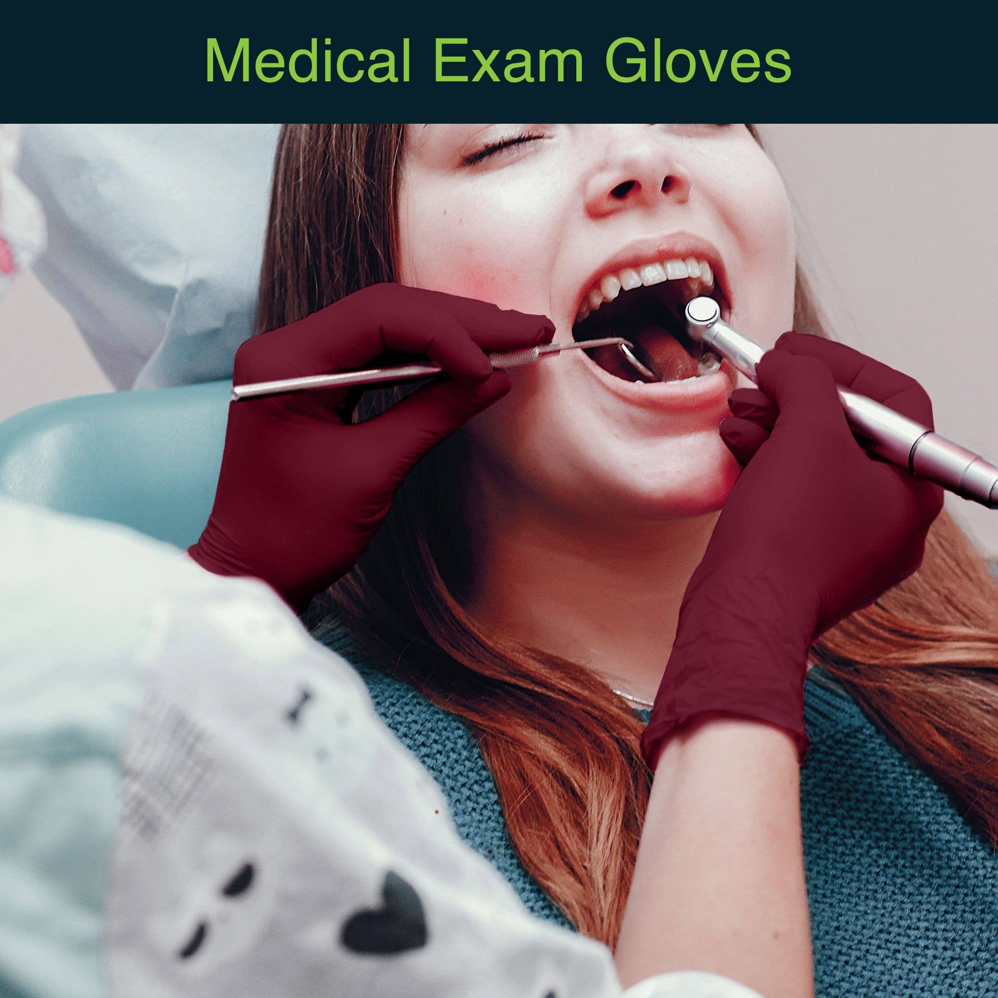 ShopHomeMed - Wholesale Cleaning Gloves - FifthPulse Nitrile Exam Gloves - Burgundy - Box of 200 - S1
