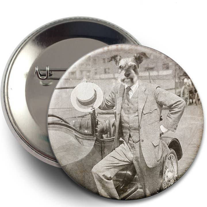 The Wild Oddisorium - Wholesale Lapel Pin/Button - Dog Buttons, Pins, Badges, POS, Funny Dogs in Clothes, Cute34