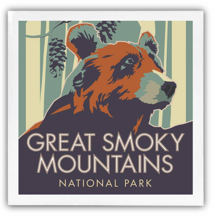 Great Smoky Mountains (Bear) - Coaster for wholesale by Travel Posters by M&W Design Co.