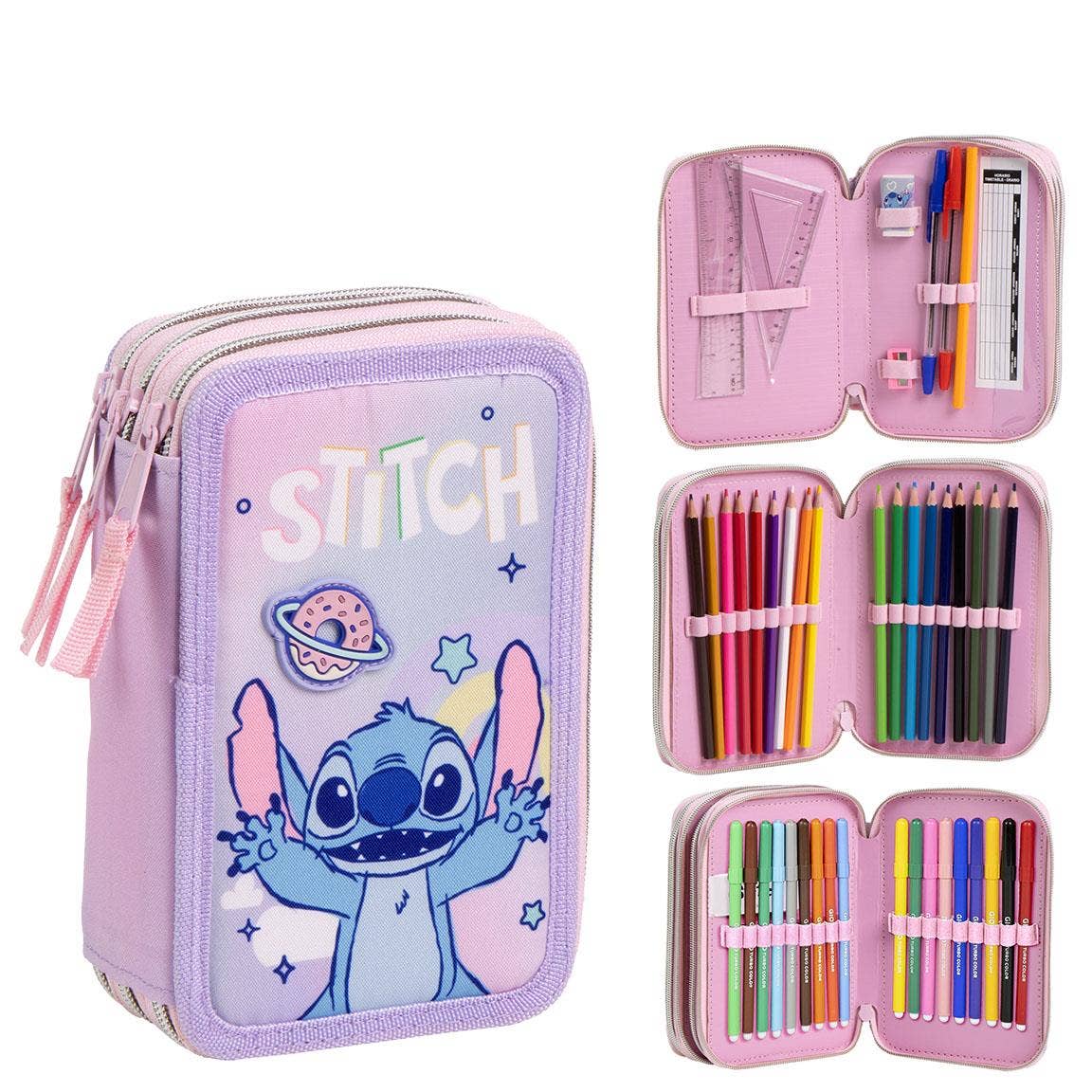 Mastoys, S.L. - Wholesale Pencil Case/Pouch - GIOTTO STITCH PENCIL CASE WITH ACCESSORIES - 27000016520