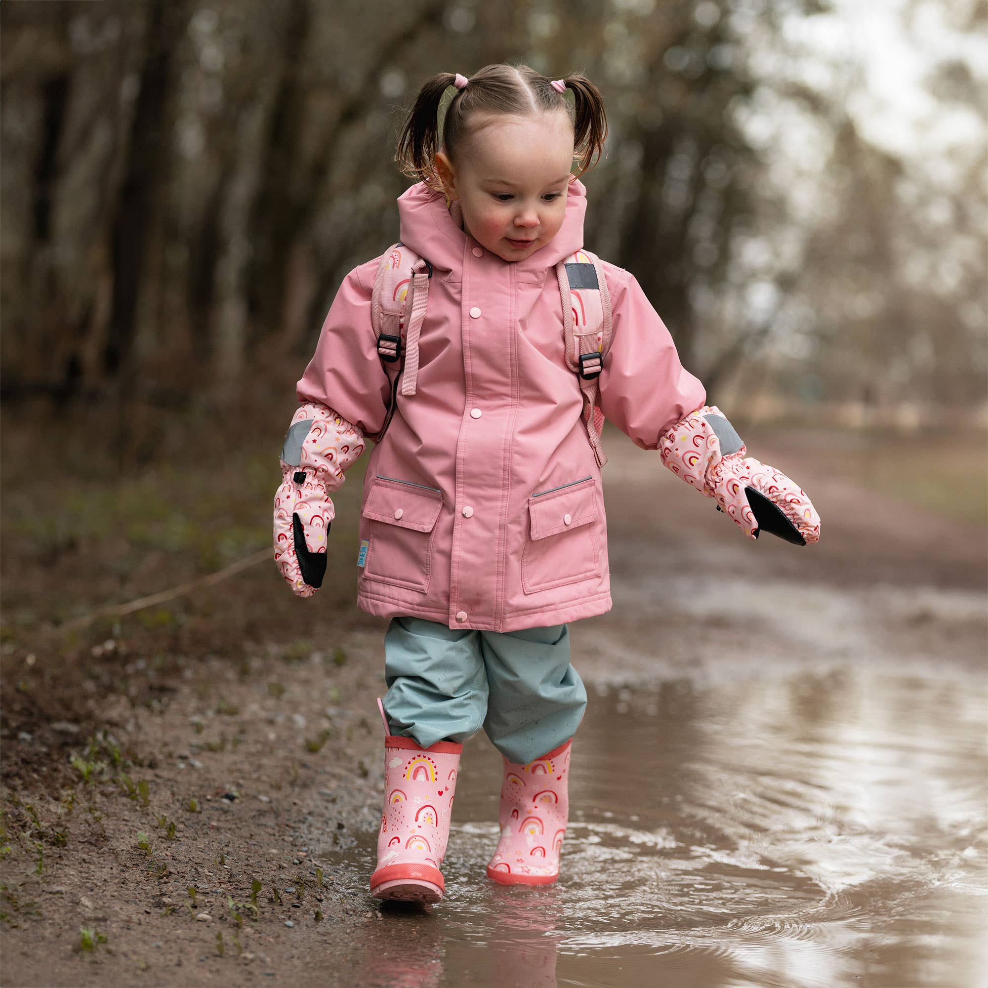 Jan & Jul - Wholesale Raincoat - Kids - Dusty Pink | Cozy-Dry Waterproof Jacket10