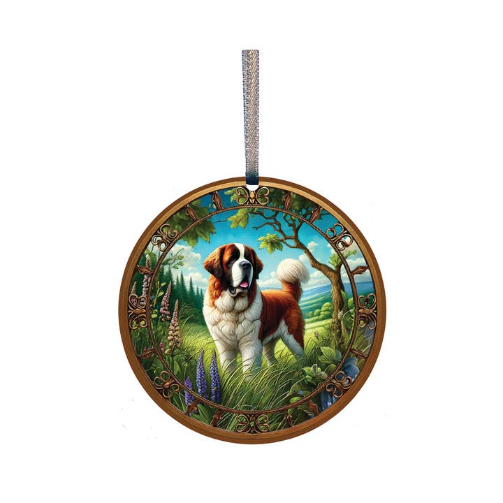 d'ears inc. – Engroshandel Pynt – Saint Bernard akryl vinduesornament #SC500 af d'ears