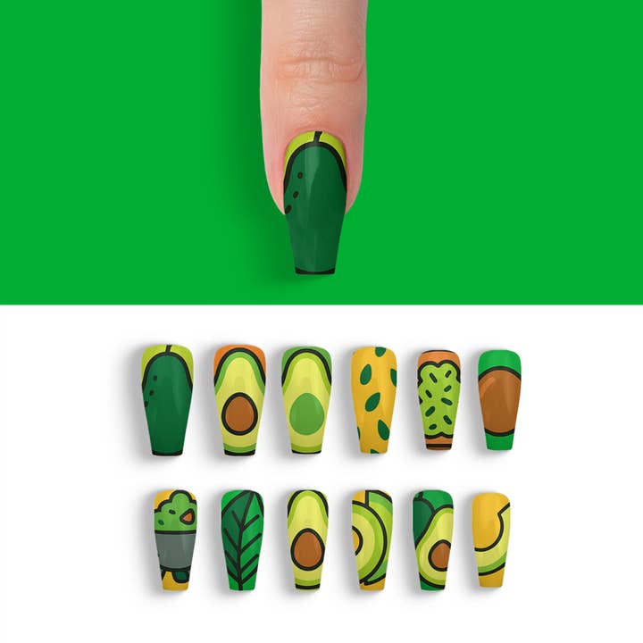 FYNE BODY - Wholesale Press-on/fake nails - AvoChic Sunshine Avocado Press-On Nails30