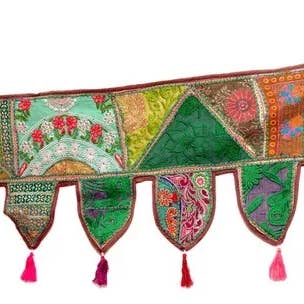 GYPSY STUDIO - Venta al por mayor Cenefas - Toran de Puerta India Patchwork Hecho a Mano Valance de Ventana Banjara