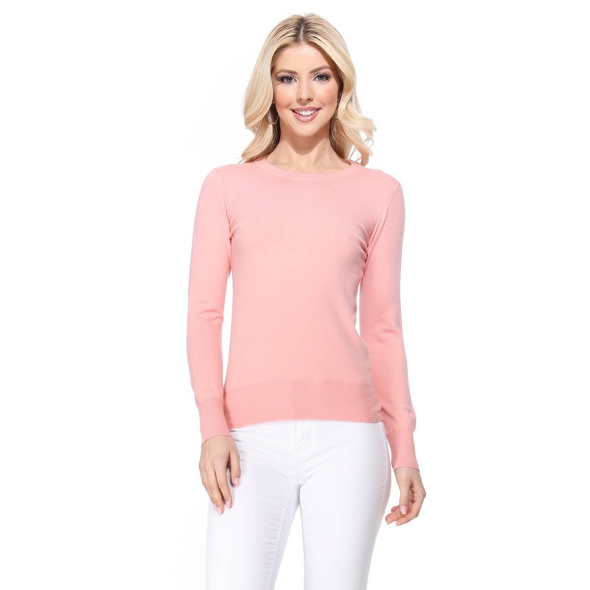 Mak – Engroshandel Pullover - Dame – Langærmet Crewneck blød strik sweater pullover MK550024