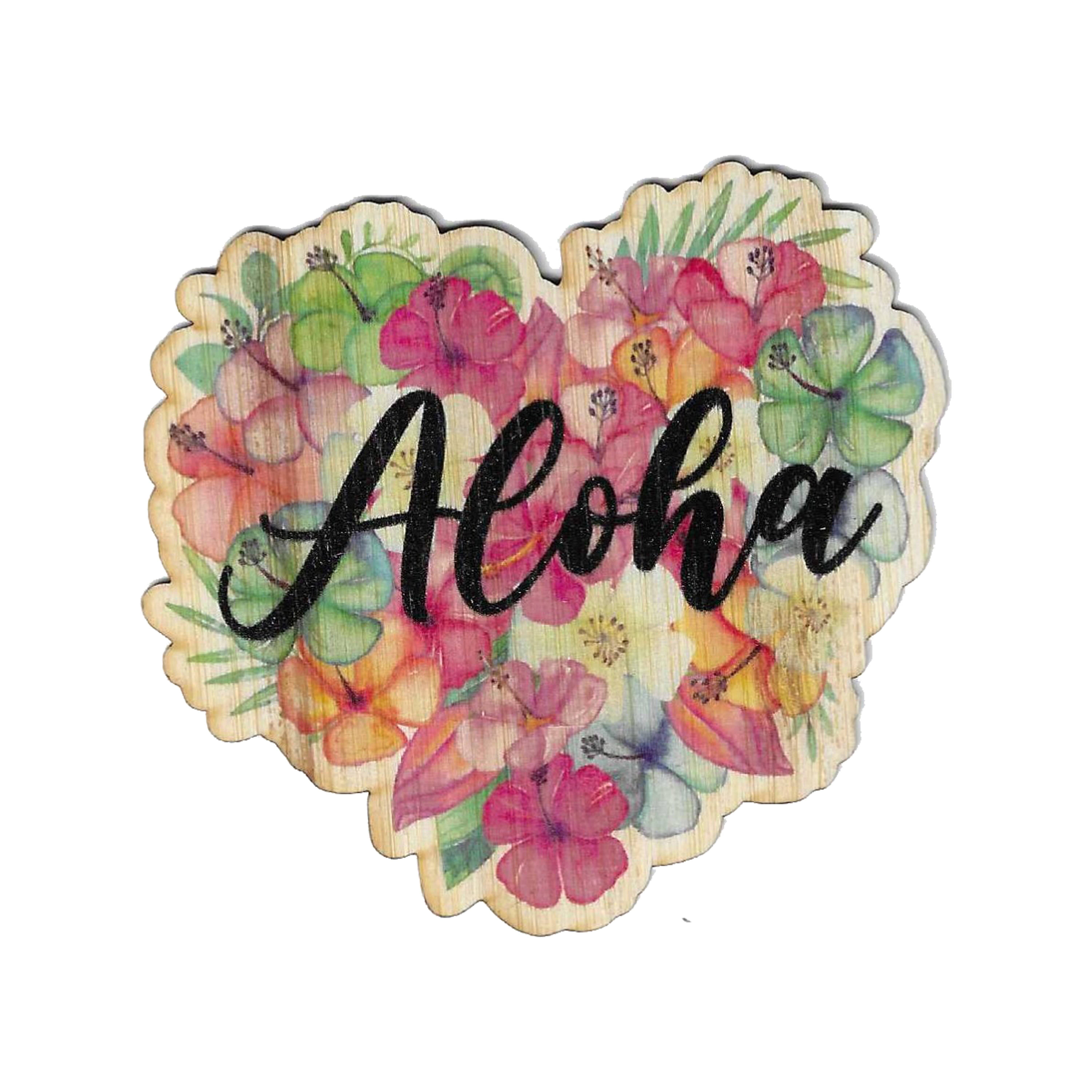 Bamboo Wood Stickers - Wholesale Sticker - Aloha hart1