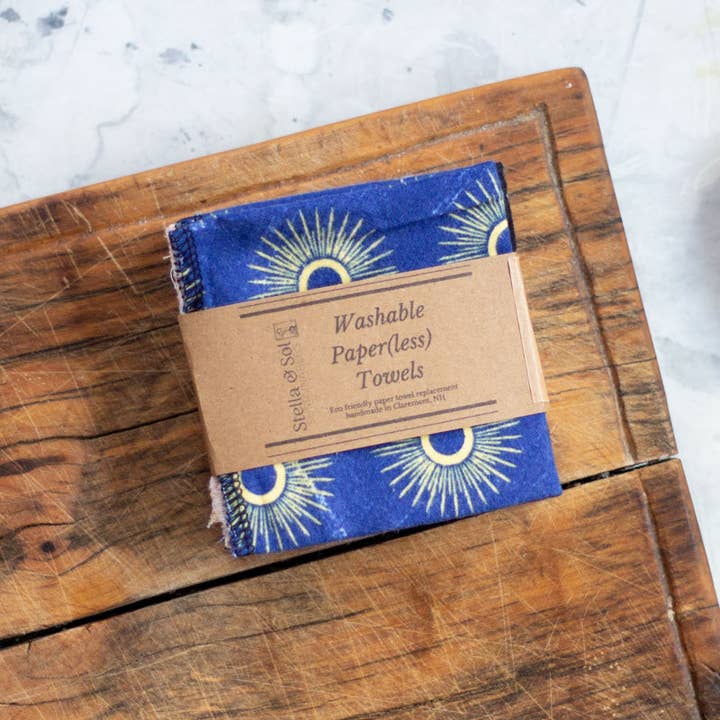 5 serviettes en papier lavables en espace, essuie-tout zéro déchet pour la vente par Stella & Sol Sustainables