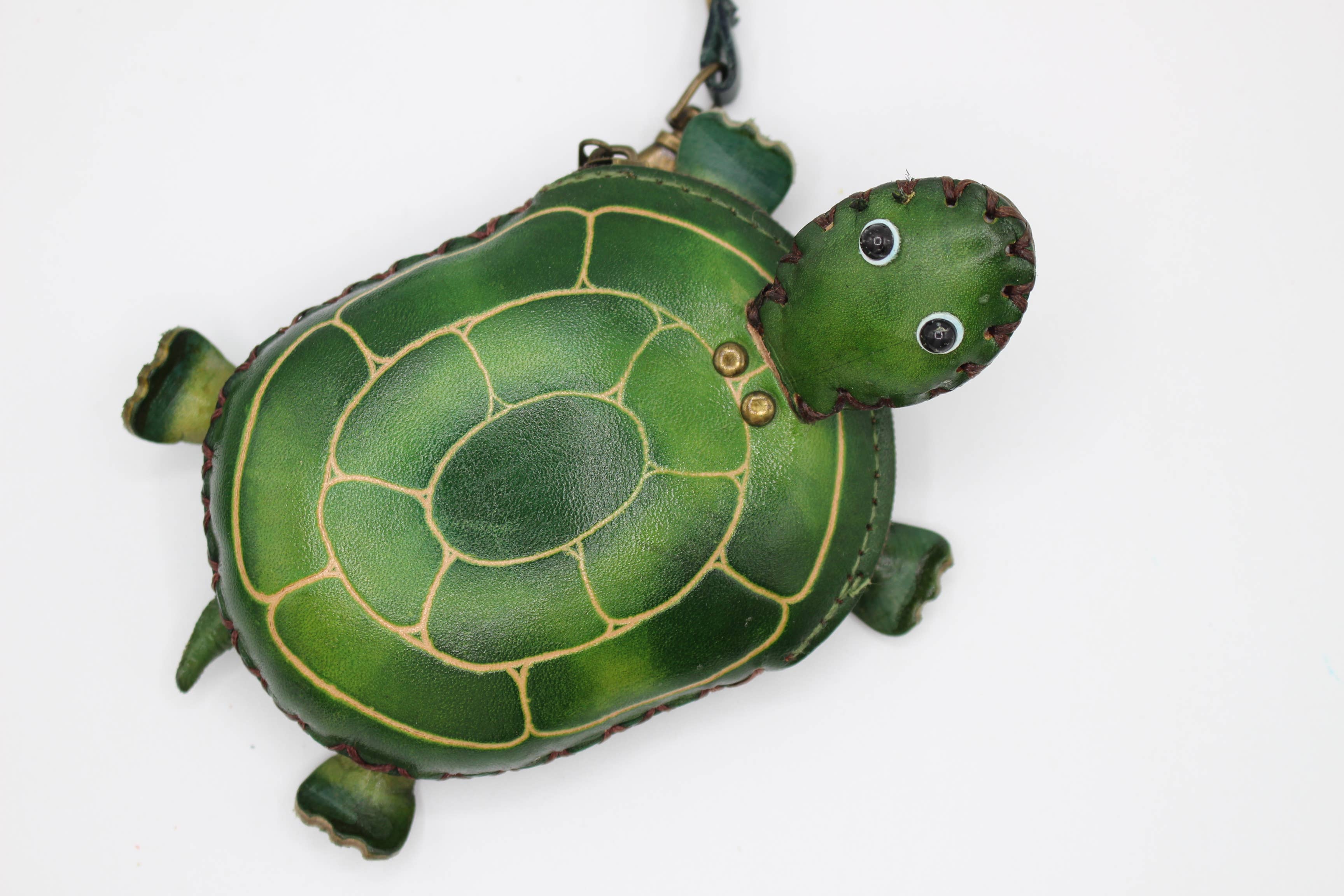 Sunflower Handmade leather inc - Wholesale Coin Purse - Women's - leather Turtle coin purse wallet  E353-1 Green large2