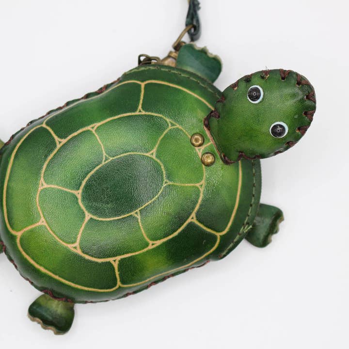Sunflower Handmade leather inc - Wholesale Coin Purse - Women's - leather Turtle coin purse wallet E353-1 Green large2