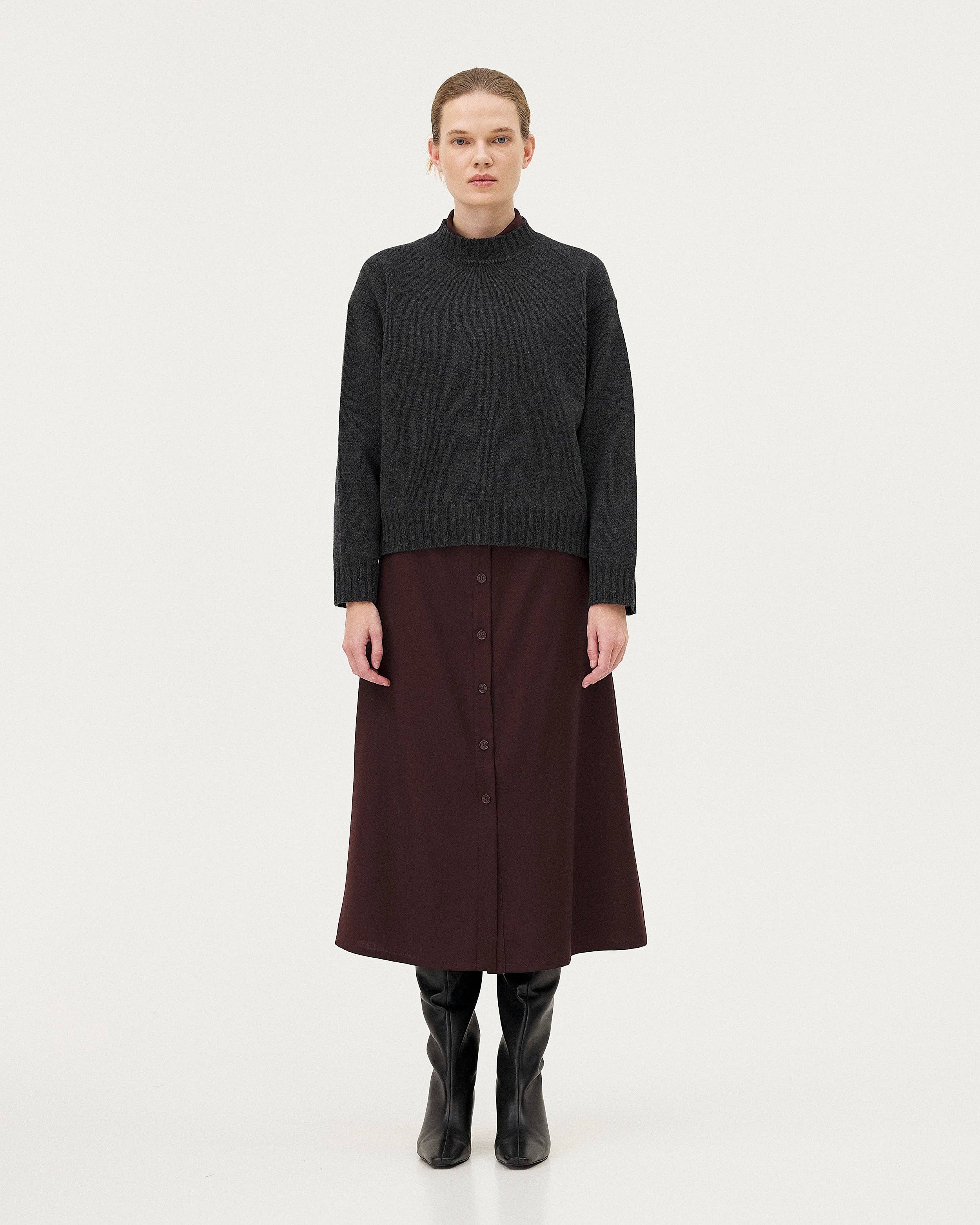 NOYOCO - Vente Pull en maille – enfant - Pull Miwa Anthracite1