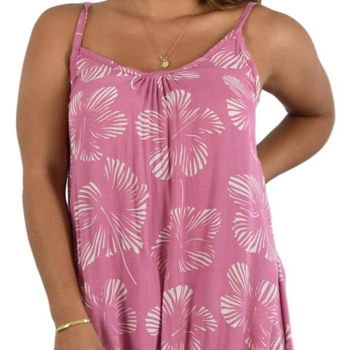 Bali Dress | Short | One Size Fits Many | Hibiscus Pink for wholesale by Island Style Clothing Co by Akamai Distribution Ltd