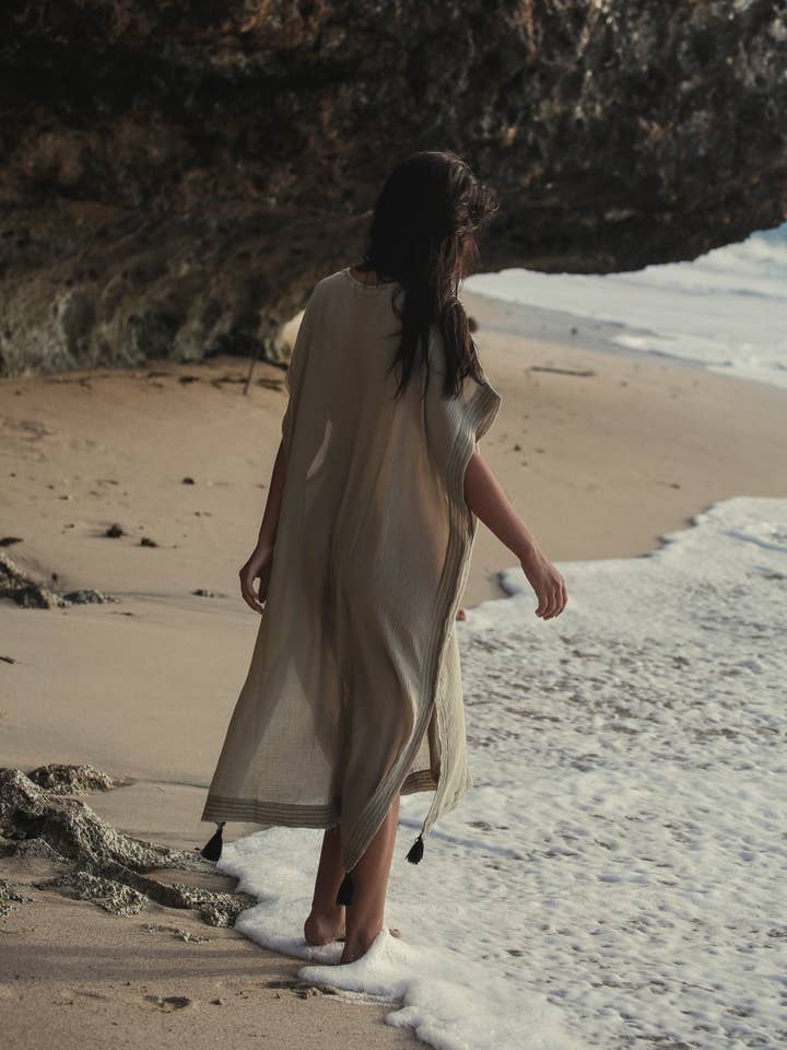 Ela Kaftan - Khaki Green for wholesale on Faire