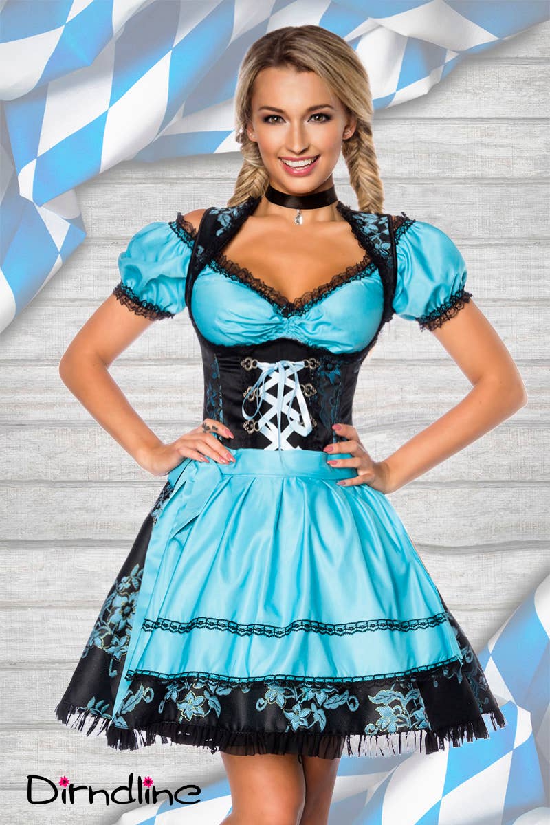 atixo GmbH - Vente Déguisement – femme - Dirndl premium avec blouse et tablier (7000)1
