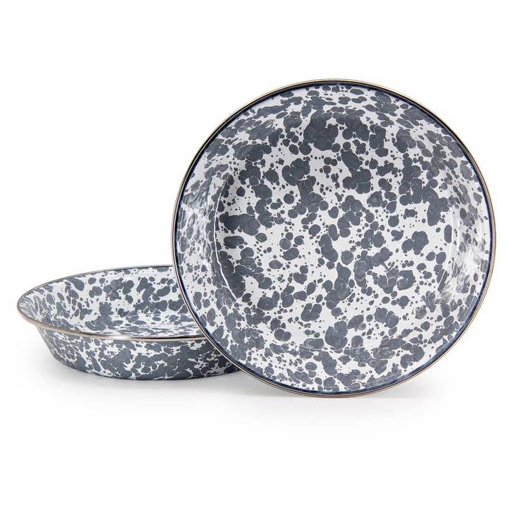 Crow Canyon Home - Wholesale Serving Plate - Golden Rabbit Enamelware Swirl Pie Plate4