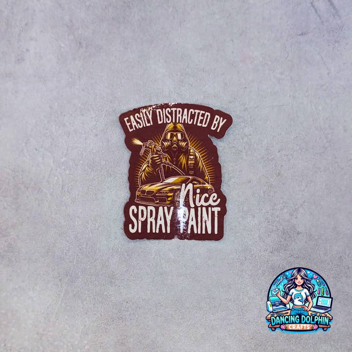 Dancing Dolphin Crafts - Wholesale Sticker - Easily Distracted by Nice Spray Paint – Sticker2