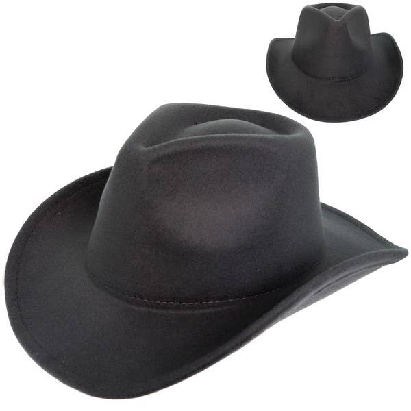 anbfashion - Vente Chapeau de cowboy – femme - CHAPEAU DE COWBOY À LARGE BORD EN FEUTRE OCCIDENTAL À LA MODE HTF29056