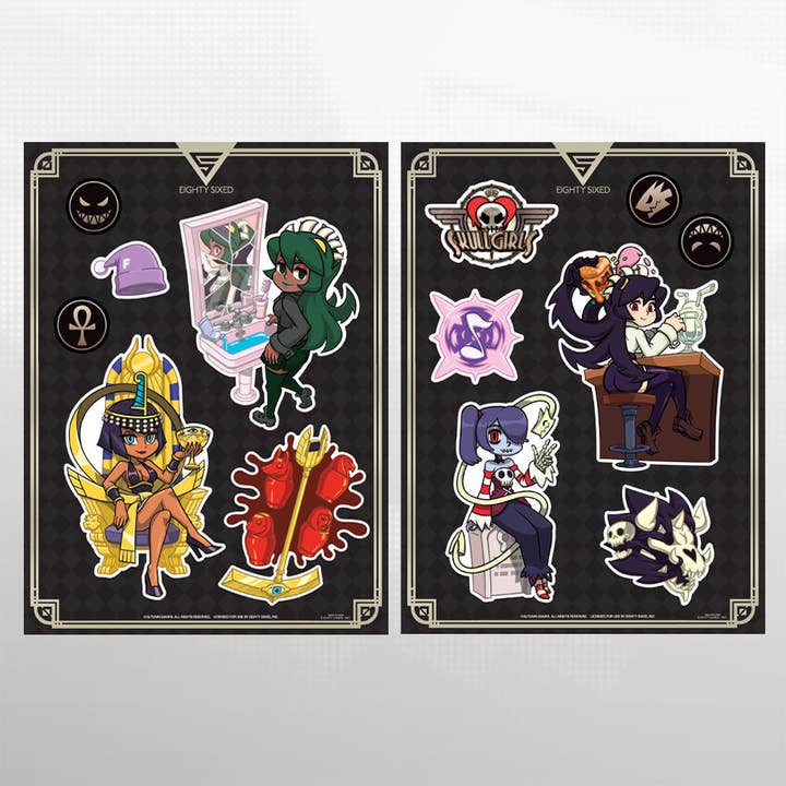 Skullgirls - Parasites Sticker Sheets for wholesale by Eighty Sixed