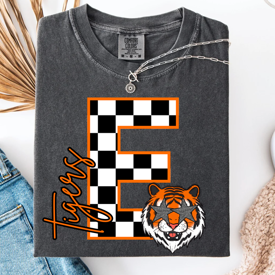  Pepper Block Letter Checker Graphic Tee for wholesale on Faire8