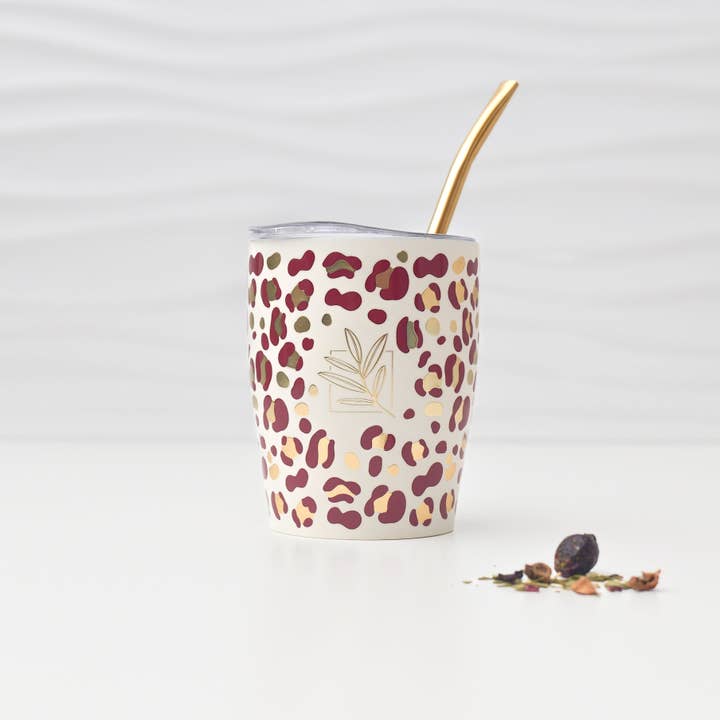 Cabaça isotérmica Leopardo formato viagem 25 cl & bombilla por atacado de ORIGINAL MATE