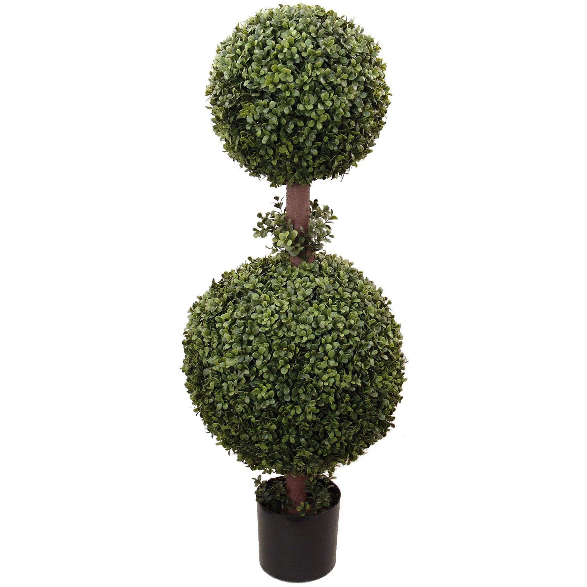 Larksilk – wholesale Artificial plant – Double Ball Boxwood Topiary - Lifelike Plastic Plant Decor0