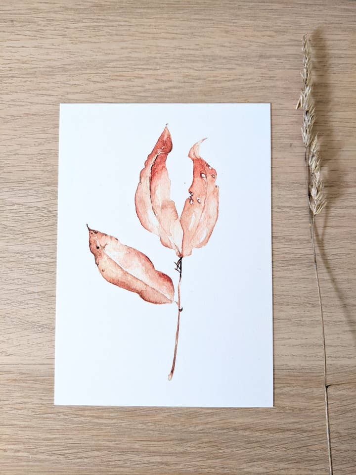 Art print 'Autumn Leaf' | Handmade | Biotop paper for wholesale by ArtworkByMadelon