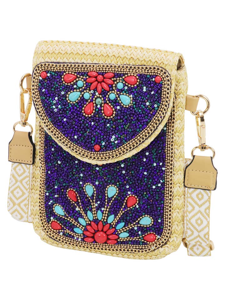 Borsa a tracolla artigianale bohemien con perline Albero della Vita per la vendita all'ingrosso da parte di Cap Zone