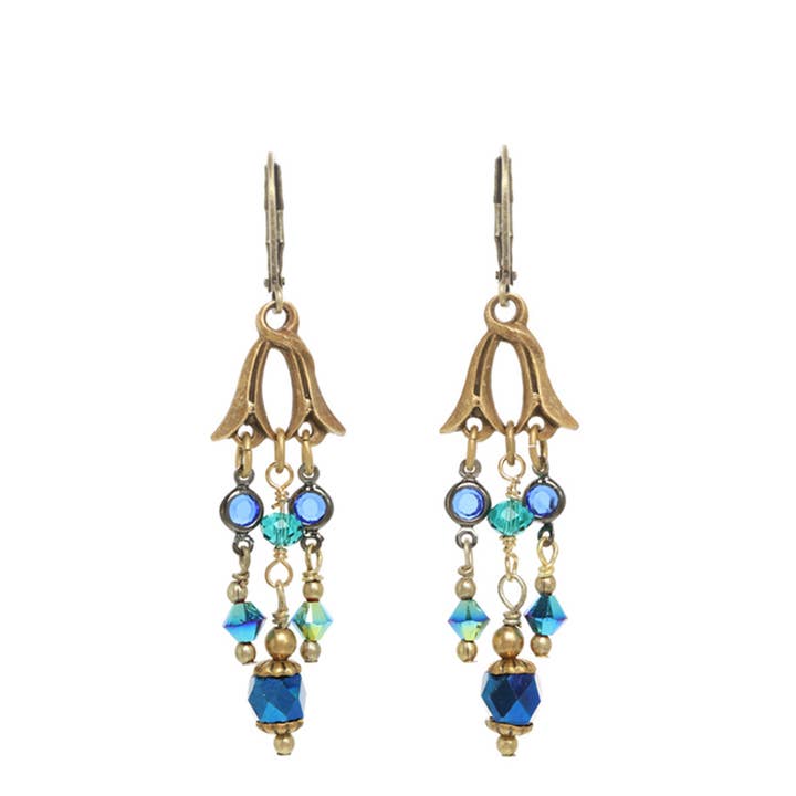 Emerald kroonluchter oorbellen voor wholesale door Michal Golan Jewelry