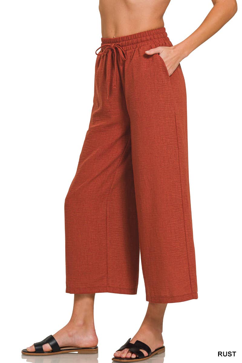 42POPS – Calças - Mulher por atacado – Calças Largas com Cintura Elástica e Bolsos7