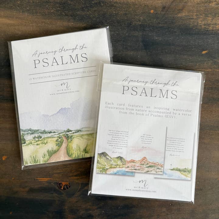 Me and Mary Shop - Wholesale Stationery/Notecard Set - Watercolor Bible Verse Cards – Landscape Scripture Set3