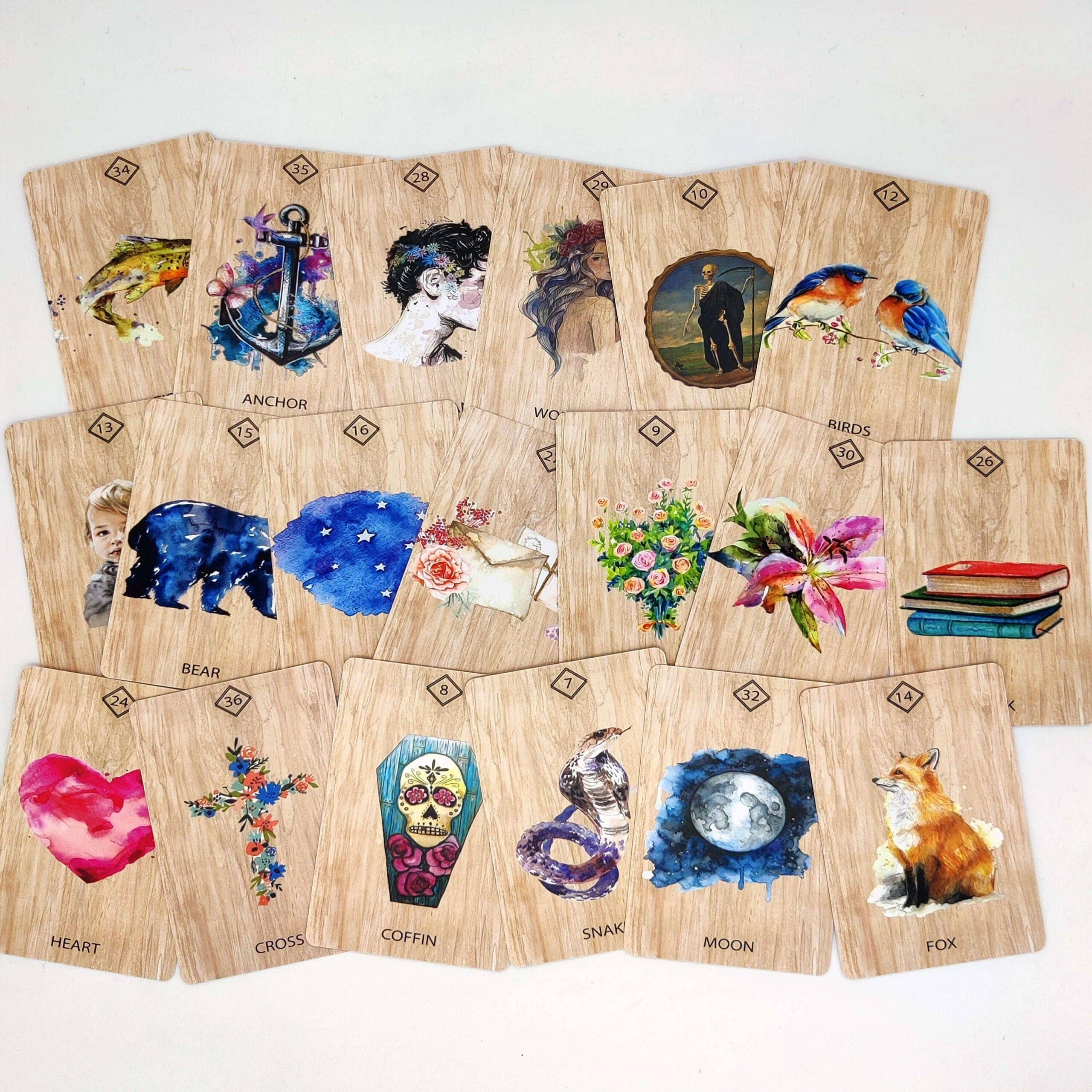 LA MUCI DESIGN - Venta al por mayor Cartas del tarot - Baraja Pia Lenormand de 36 cartas para adivinación3