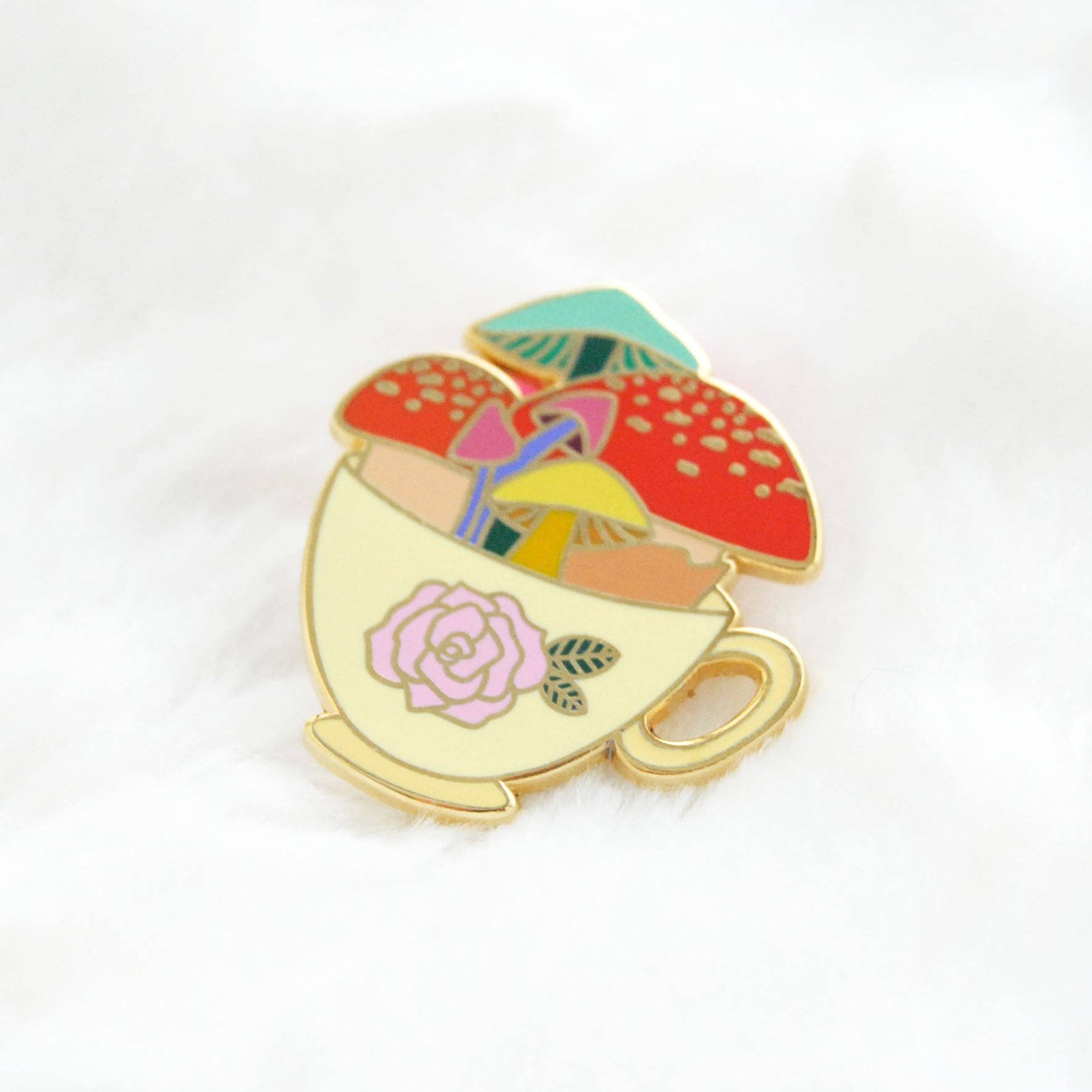 Beauluster - Wholesale Lapel Pin/Button - Mushroom Tea Enamel Pin4