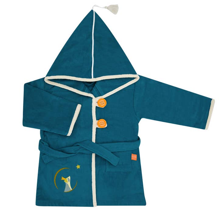 Children's bathrobe for 4/6 years - Laton Pétrole for wholesale by L'Oiseau Bateau