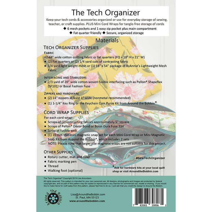 Around the Bobbin - Wholesale Craft Supplies - The Tech Organizer | Sewing Pattern2