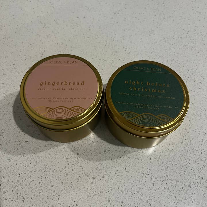 Olive & Bean - Wholesale Travel candles - Gingerbread 3