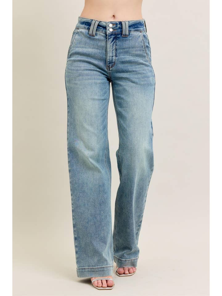 LT High Waisted Double Button Waistband Wide for wholesale on Faire5