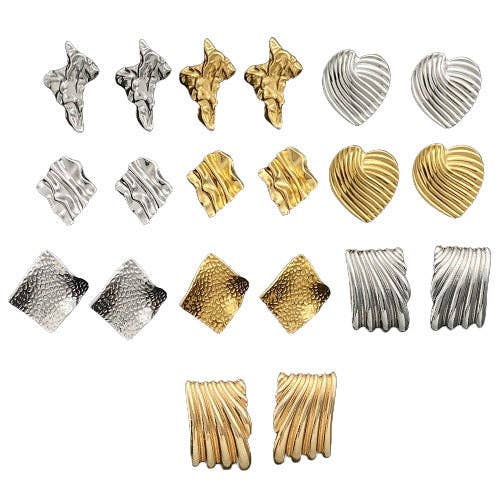 SALINA TRADING INC - Wholesale Dangle Earrings - Geometric Titanium Steel Earrings for Women - Trendy Heart and Round Shapes29