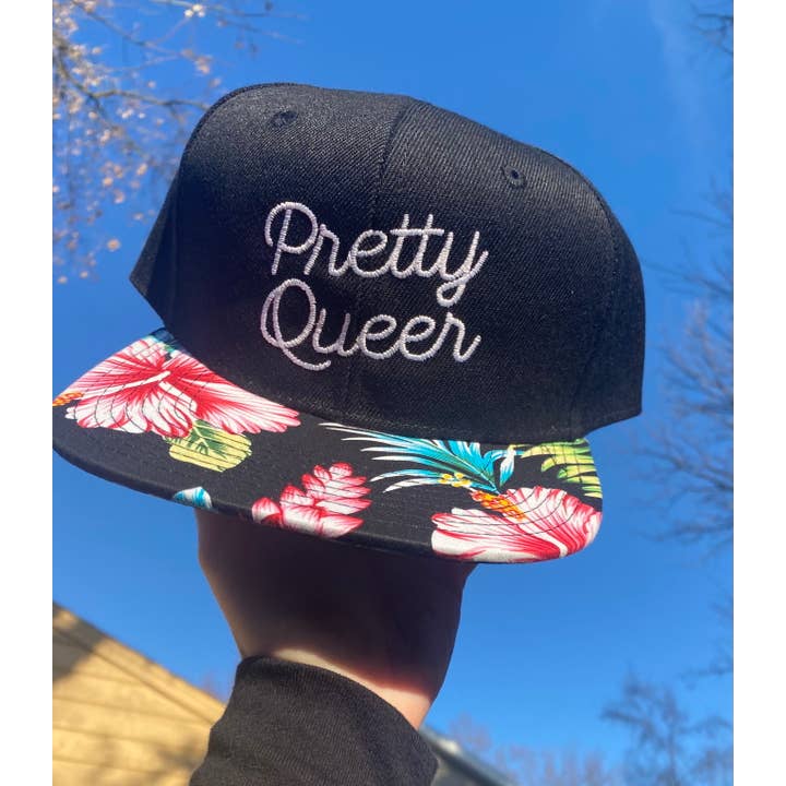 Support the T - Wholesale Flat Brim Cap - Unisex - Pretty Queer floral snapback