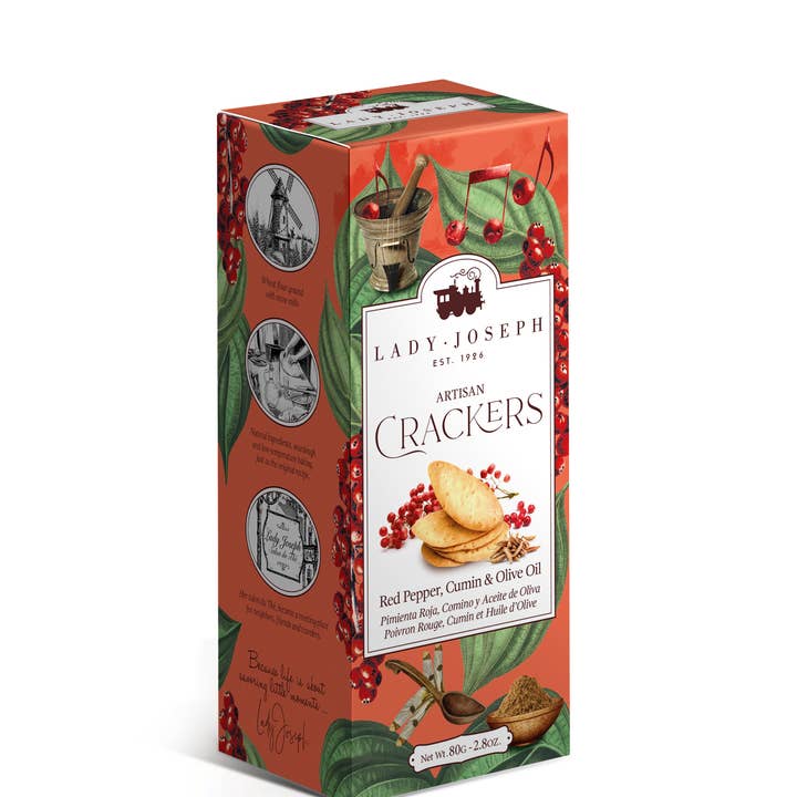 Lady Joseph - Wholesale Crackers - Crackers with Pink Pepper, Cumin & Olive Oil (snack cracker)