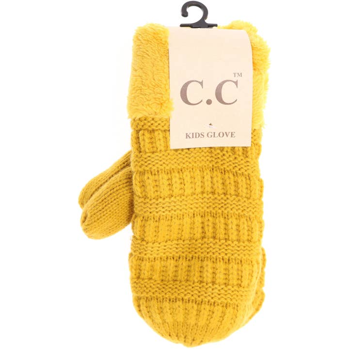 Senf MT25KIDS Fäustlinge für Kinder, flauschig, gefüttert für den Großhandel auf Faire