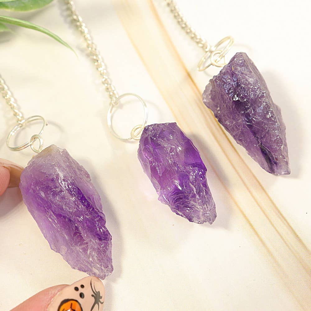 Natures Artifacts Inc - Wholesale Spiritual Stone/Crystal - Amethyst Natural Pendulum2